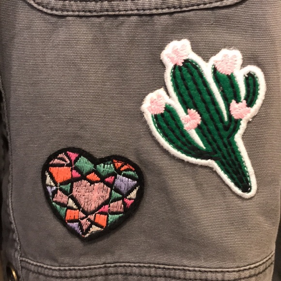 🌵🌸MOSSIMO ARMY GREEN PATCH JACKET - Picture 2 of 7